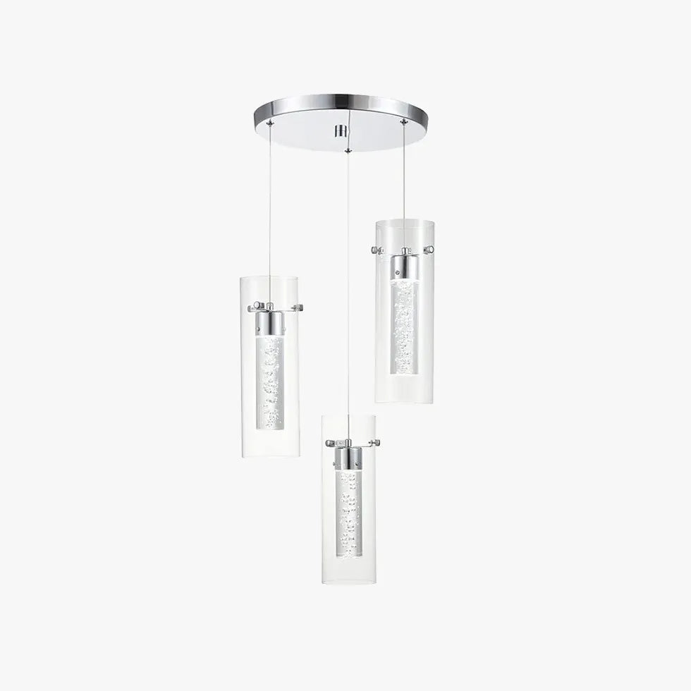 Transparent Long Cylinder Glass Pendant Light