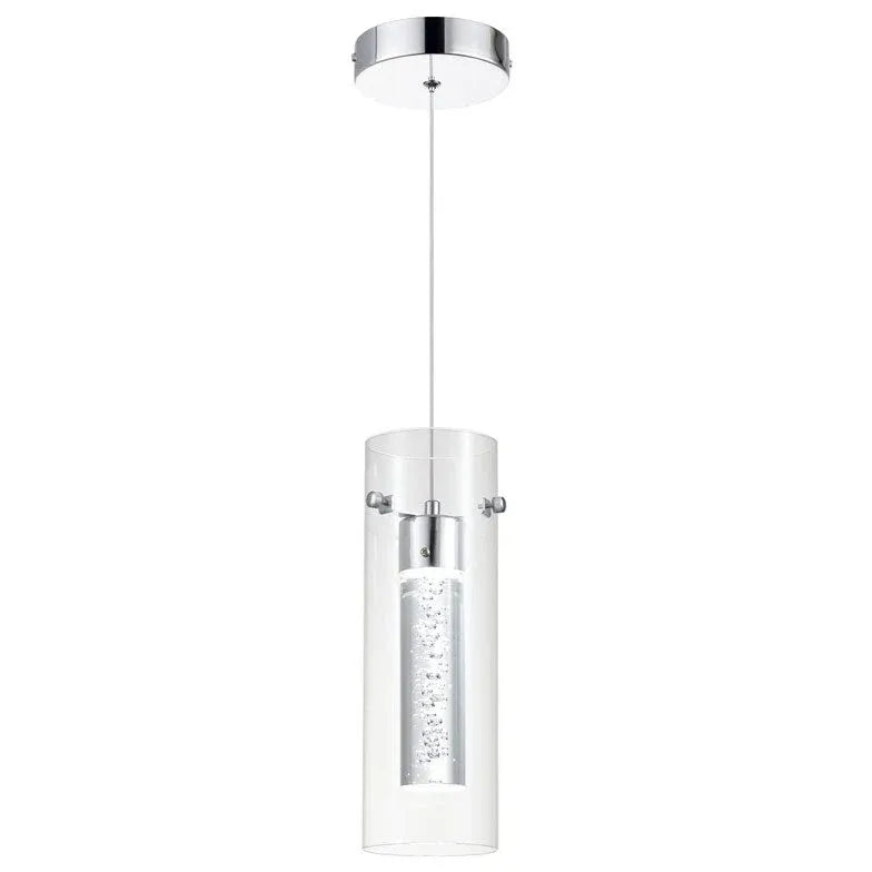 Transparent Long Cylinder Glass Pendant Light