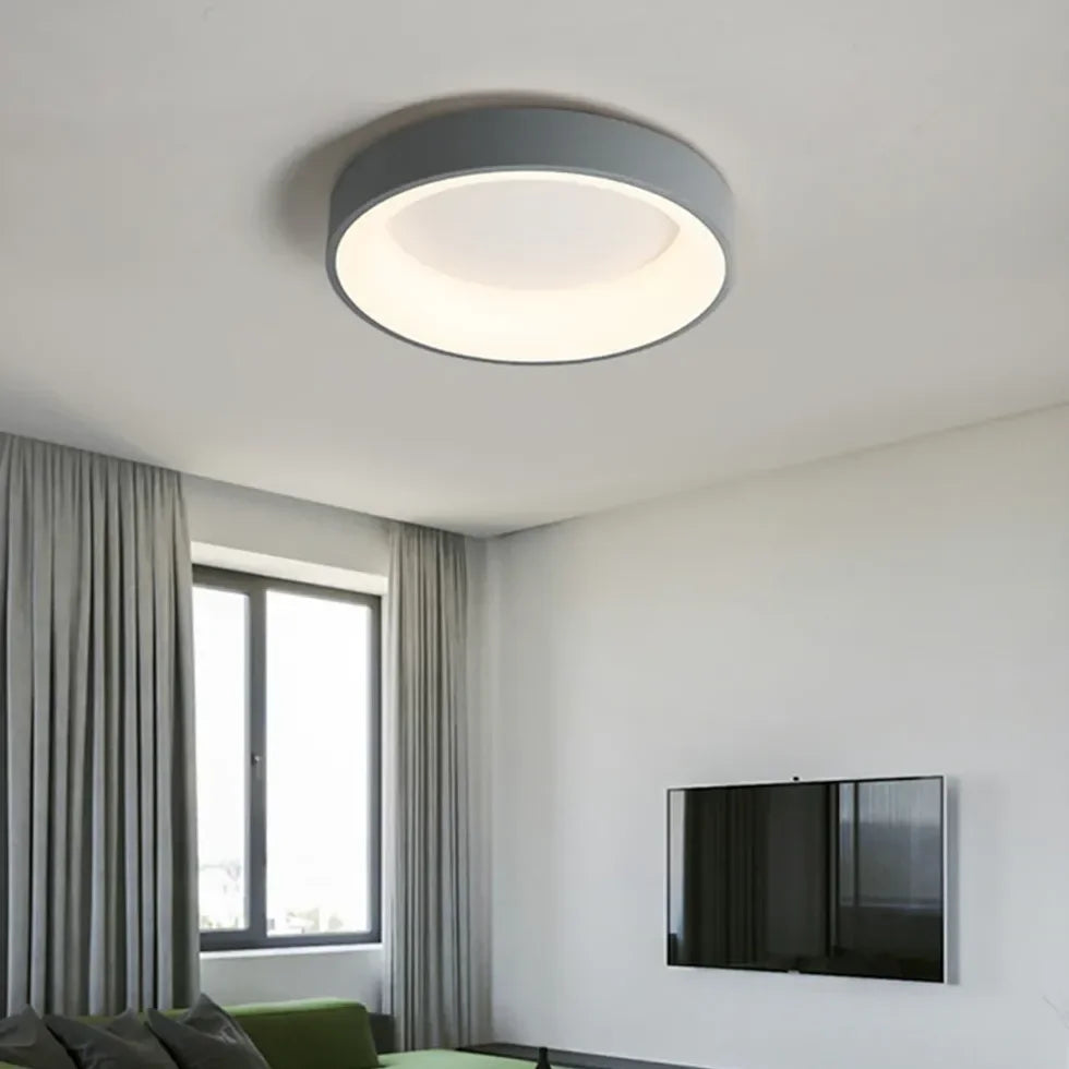 Plafón de techo redondo moderno LED regulable con luz suave para dormitorio