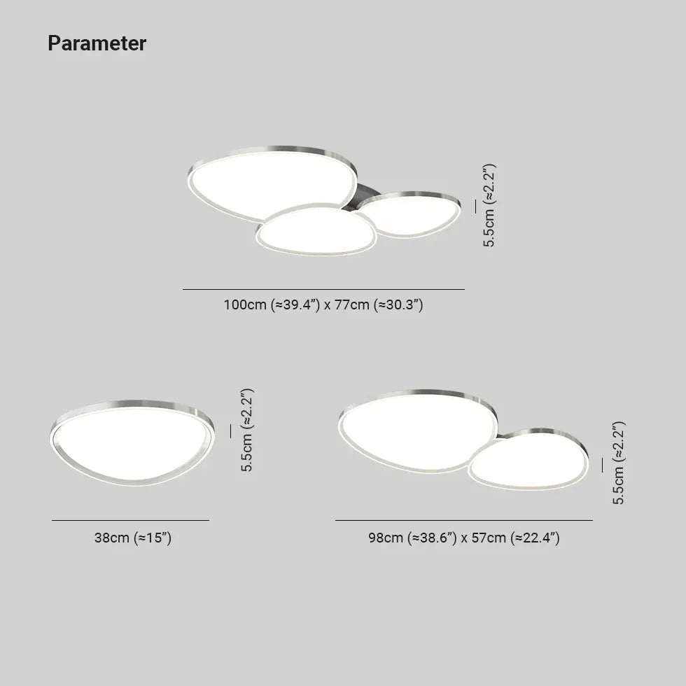 Lámpara de techo minimalista moderna de tres bordes y diseño aerodinámico 