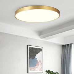 Lampara de pasillo de techo diseño circular dorado de lujo