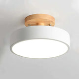 Soft Light Lampshade Wooden Flush Ceiling Light