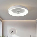 White Round Ceiling Fan with Light