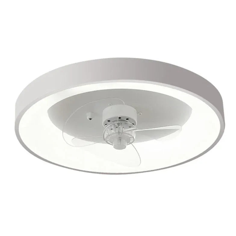 White Round Ceiling Fan with Light