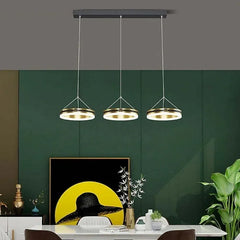 Lampara colgante 3 focos diseño minimalista circular para comedor