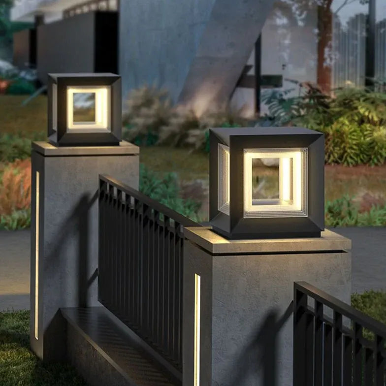 Farolas para jardines solares LED en negro