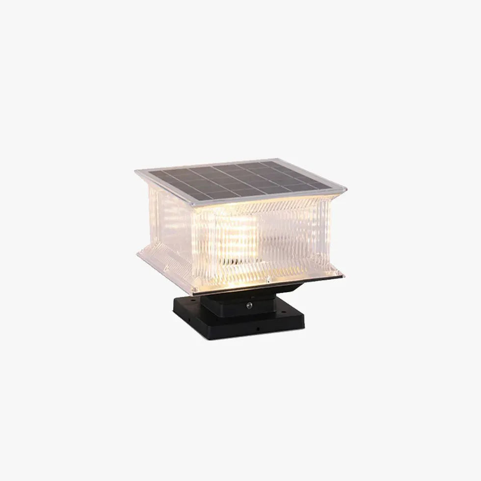 Rectangular Waterproof Solar Led Outdoor Pillar Lights