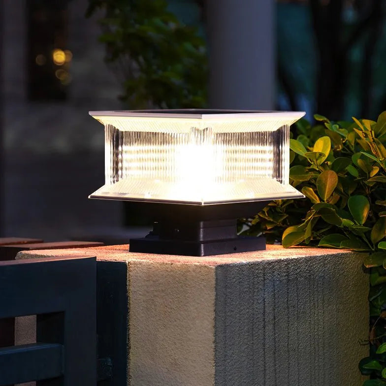 Rectangular Waterproof Solar Led Outdoor Pillar Lights