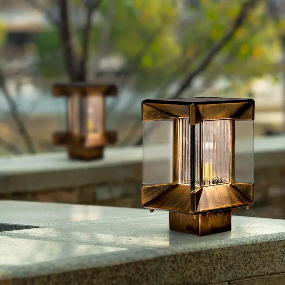 Square Solar Outdoor Pillar Lights