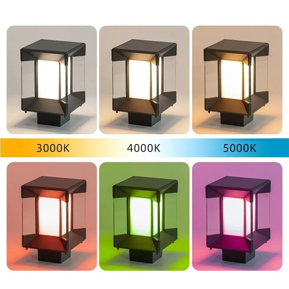 Square Solar Outdoor Pillar Lights