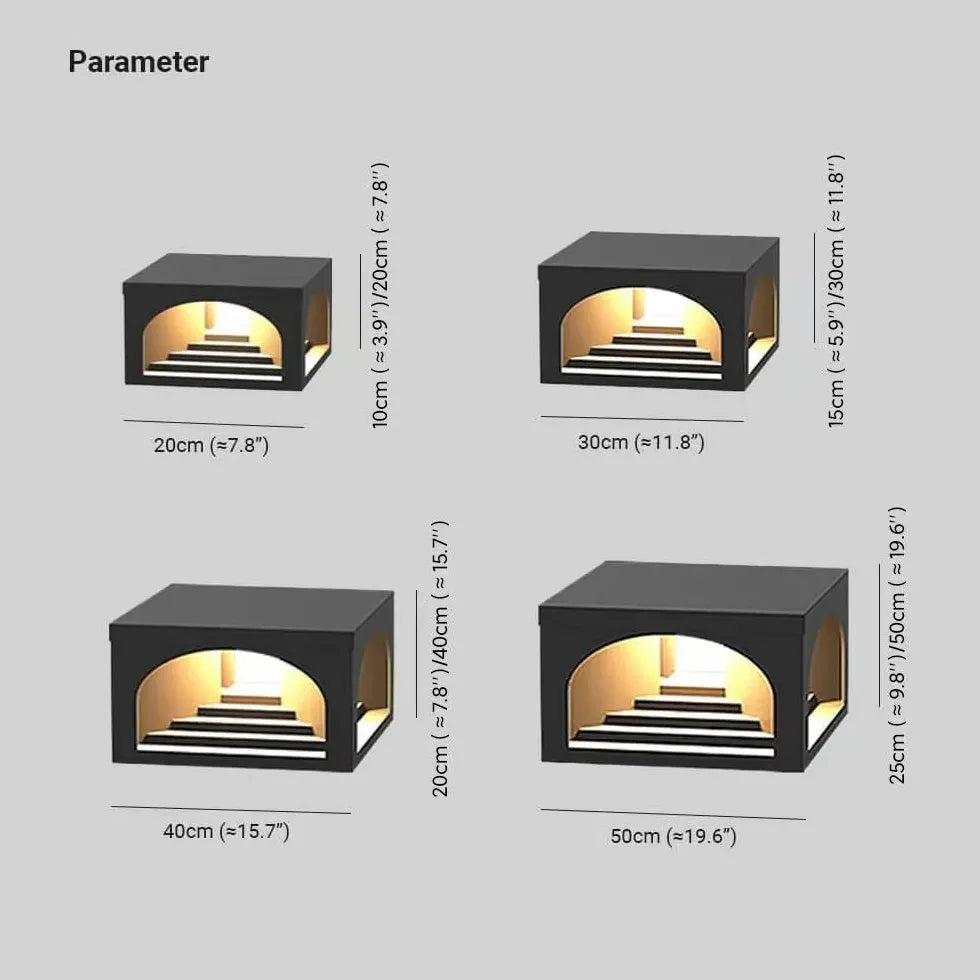 Square Solar Outdoor Column Headlight for Terrace