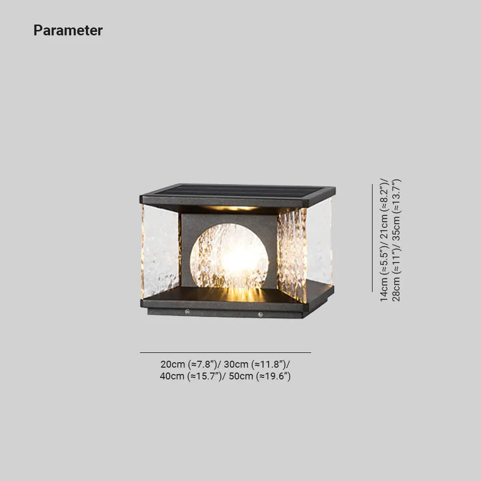 Faroles de exterior modernos con panel solar y vidrio