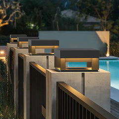 Lámpara Solar Cubo Hueco de Acero Inoxidable para Jardín