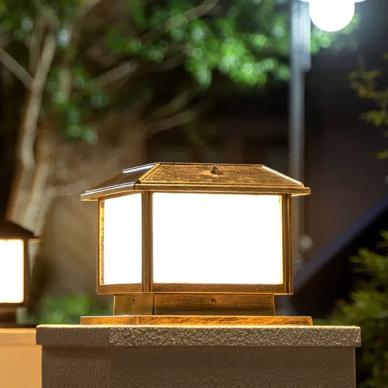 Classic Square Solar Outdoor Pillar Lights