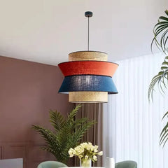 Lámpara colgante creativa de mimbre estilo moderno