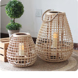 Handheld rattan candle holder outdoor floor lamp