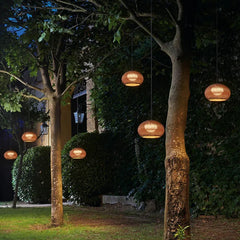 Lampara de colgar mimbre diseño de farol para exterior