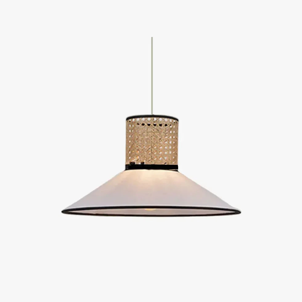 Lamparas led techo colgantes diseño de mimbre cónica