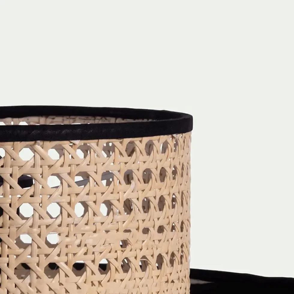 Lamparas led techo colgantes diseño de mimbre cónica