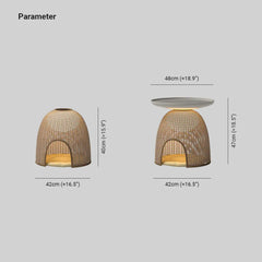 Lampara de pie led exterior estilo ratán ambiente