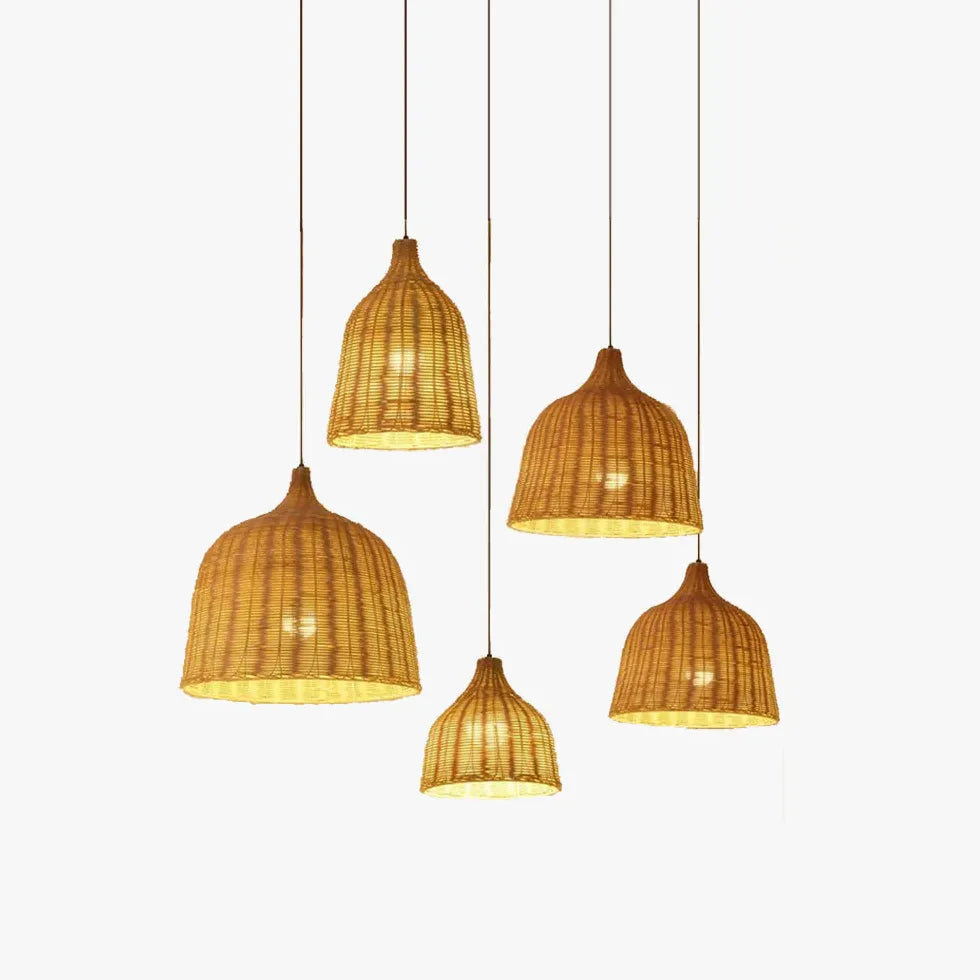 Natural Barrel Kitchen Rattan Pendant Light