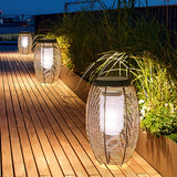 Solar Imitation Rattan Lanterns Outdoor Floor Lamps