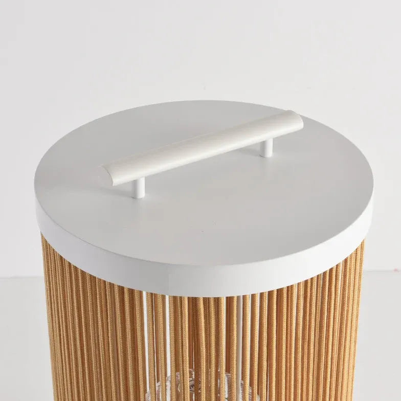 Cylindrical Rattan Luggage Outdoor Floor Lamps