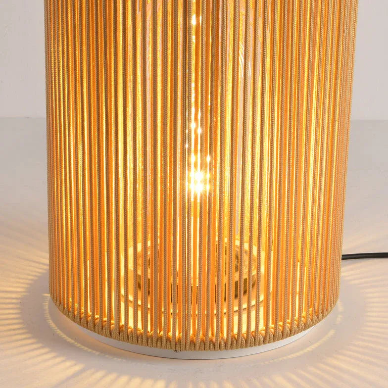 Cylindrical Rattan Luggage Outdoor Floor Lamps