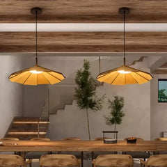Lámparas colgantes de techo diseño floral de madera para comedor