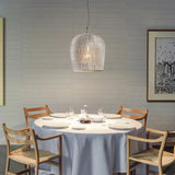 Woven Bell-Shaped Translucent Pendant Light