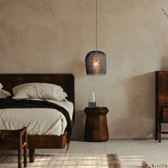 lámparas de mimbre o rattan estilo retro diseño de linterna