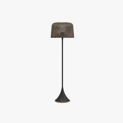 Lampara de Pie Exterior Solar de Rattan Impermeable