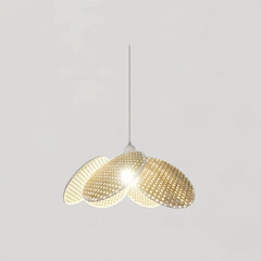 Lámparas colgantes de ratán estilo japonés LED con forma de flor para comedor