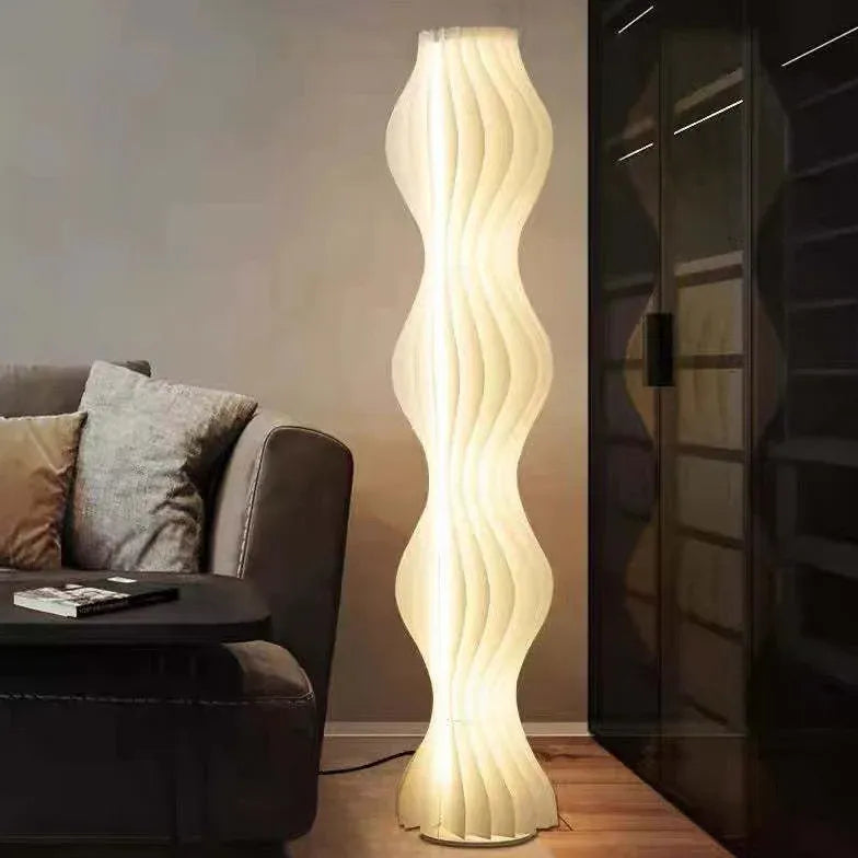 White Wavy Soft Light Modern Floor Lamp