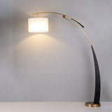 White Cylindrical Modern Arched Floor Lamp