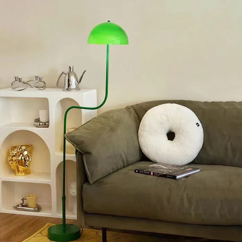 Green Hemispherical Curved Modern Floor Lamp