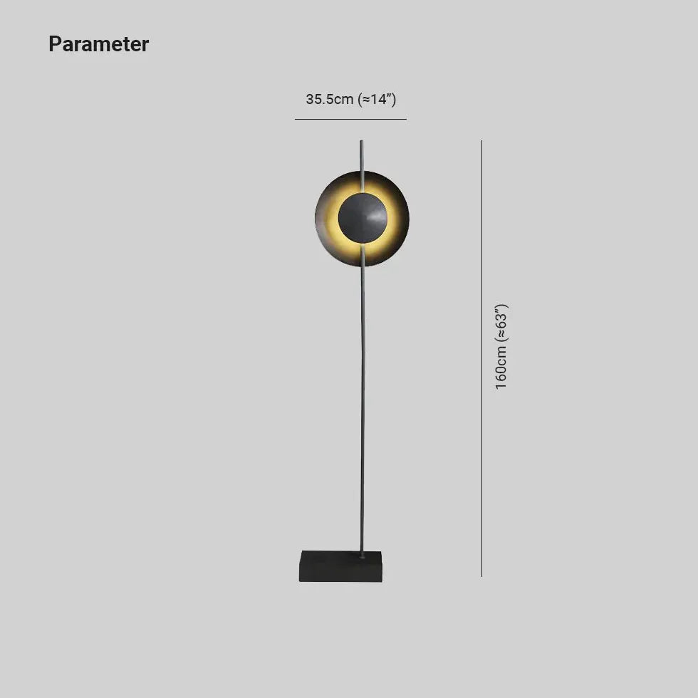 Lámpara de pie minimalista moderna con anillo LED redondo