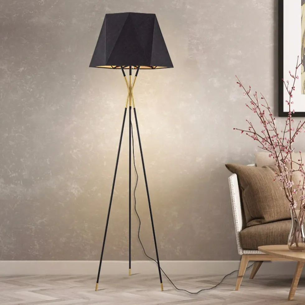 Black Tripod Modern Plug-in Floor Lamp