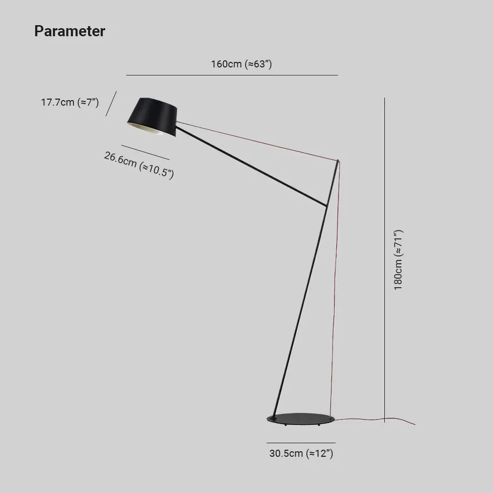 Lámpara de pie minimalista moderna plegable en color negro con enchufe 