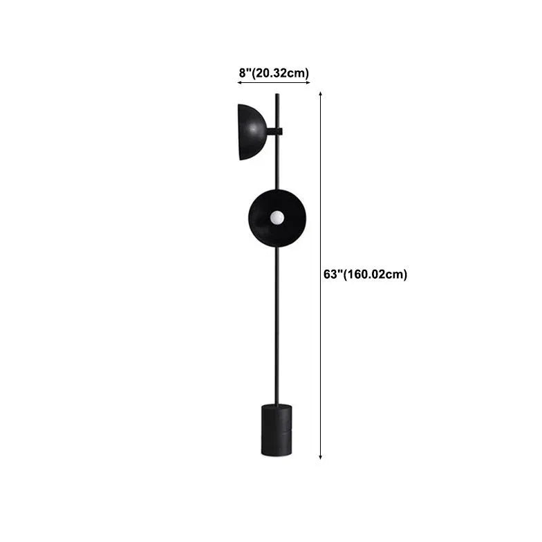 Lámpara de pie minimalista moderna de forma hemisférica en color negro 