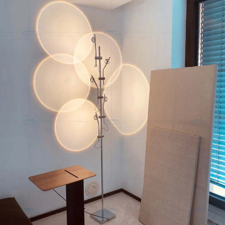 Slender Stand Floor Lamp with Shadow Decoration