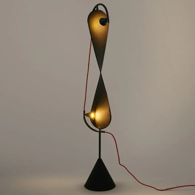 Black Unique Double-Curve Design Floor Lamp