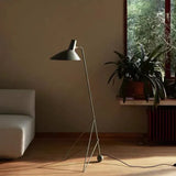 Black Conical Minimalist Tripod Floor Lamp