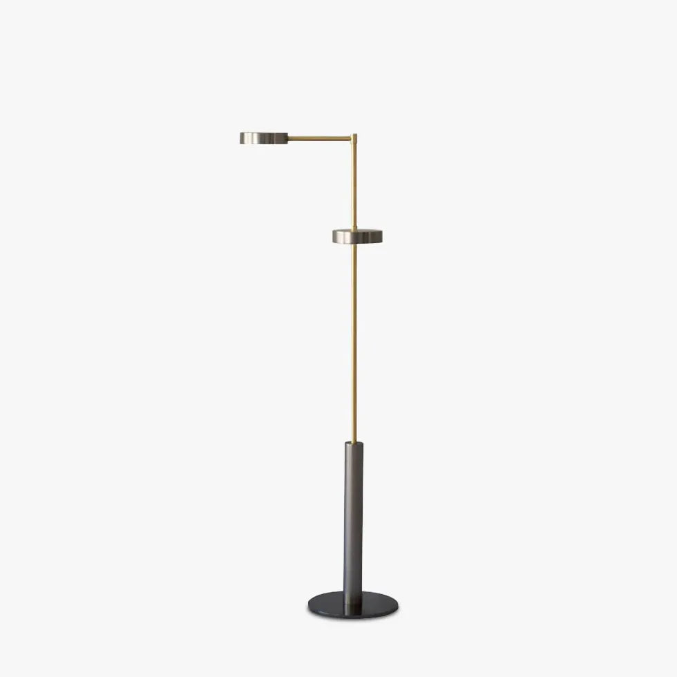 Dual-Headed Gold Disc Modern Minimalist Floor Lamp