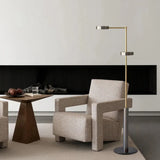 Dual-Headed Gold Disc Modern Minimalist Floor Lamp