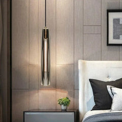 Lámpara Colgante de Cristal Estilo Ligero para Mesita de Noche