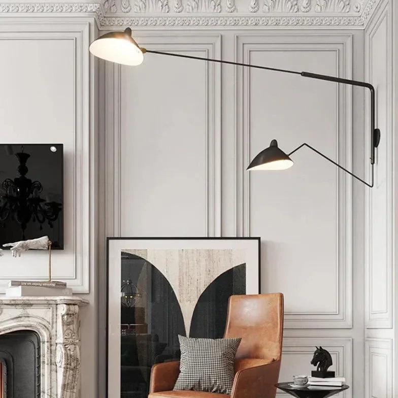 Aplique de Pared Lectura Moderno Ajustable Negro Dormitorio