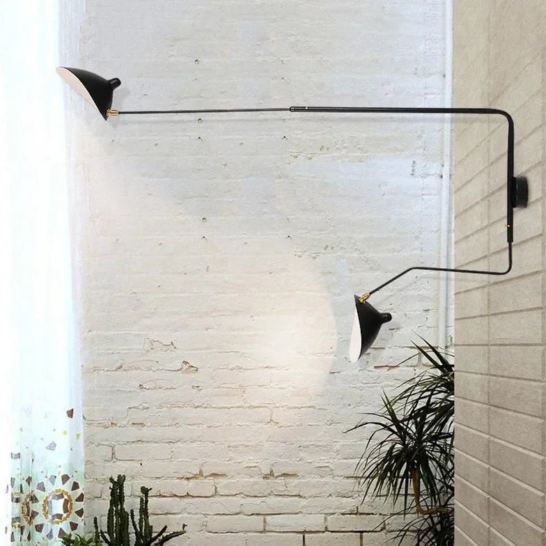 Aplique de Pared Lectura Moderno Ajustable Negro Dormitorio