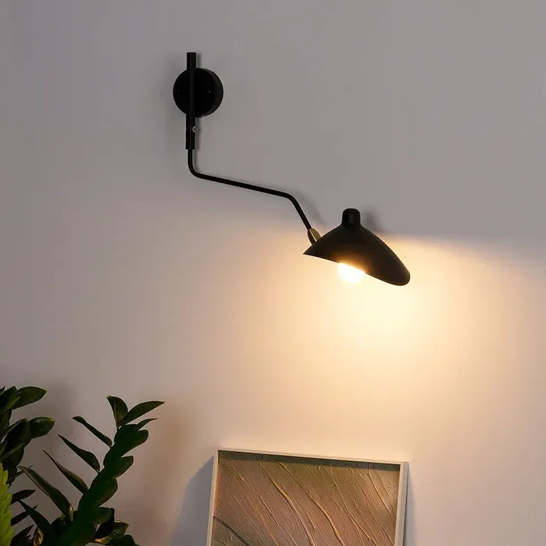 Aplique de Pared Lectura Moderno Ajustable Negro Dormitorio