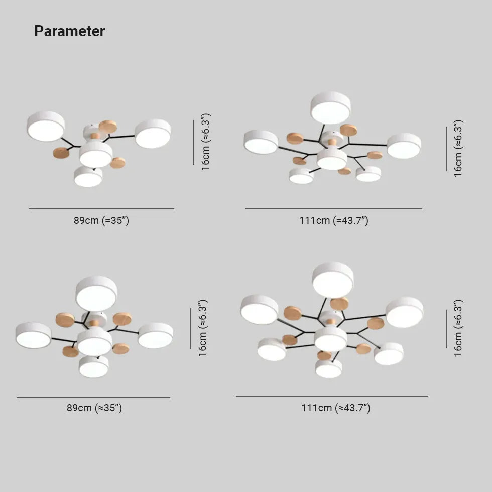 Plafones led empotrados diseño nórdico para sala